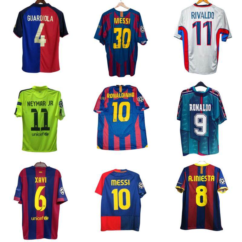Messi Jersey Barcelona Retro Football Shirt Ronaldinho Puyol